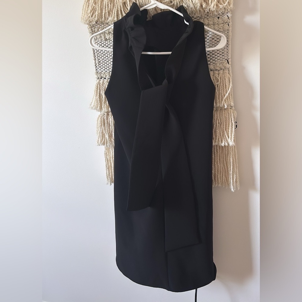 Tuckernuck Blythe Sleeveless Ruffle Collar Bow Dress Black Size XS - Picture 3 of 4